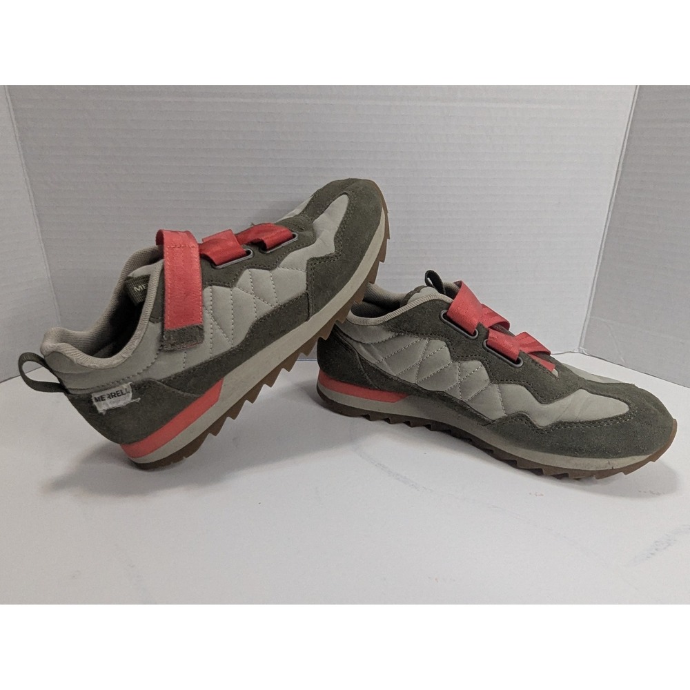 Merrell Alpine Strap Olive Green Grey Coral Pink Suede Sneakers J95390 Womens 6